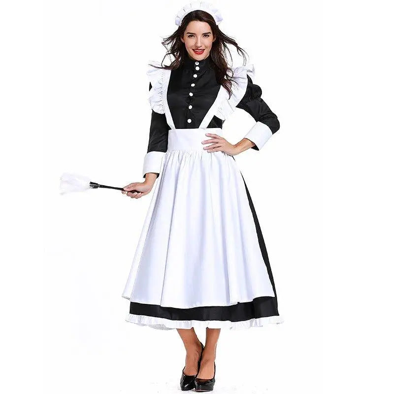 Housekeeper French maid costume German maid costume black and white long skirt unisex - Pajamasbuy