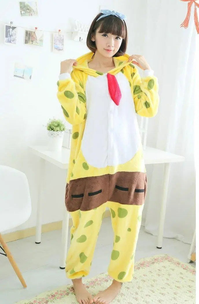 JP Anime Sponge Bob Kigurumi Onesie Pajamas Costume - Pajamasbuy