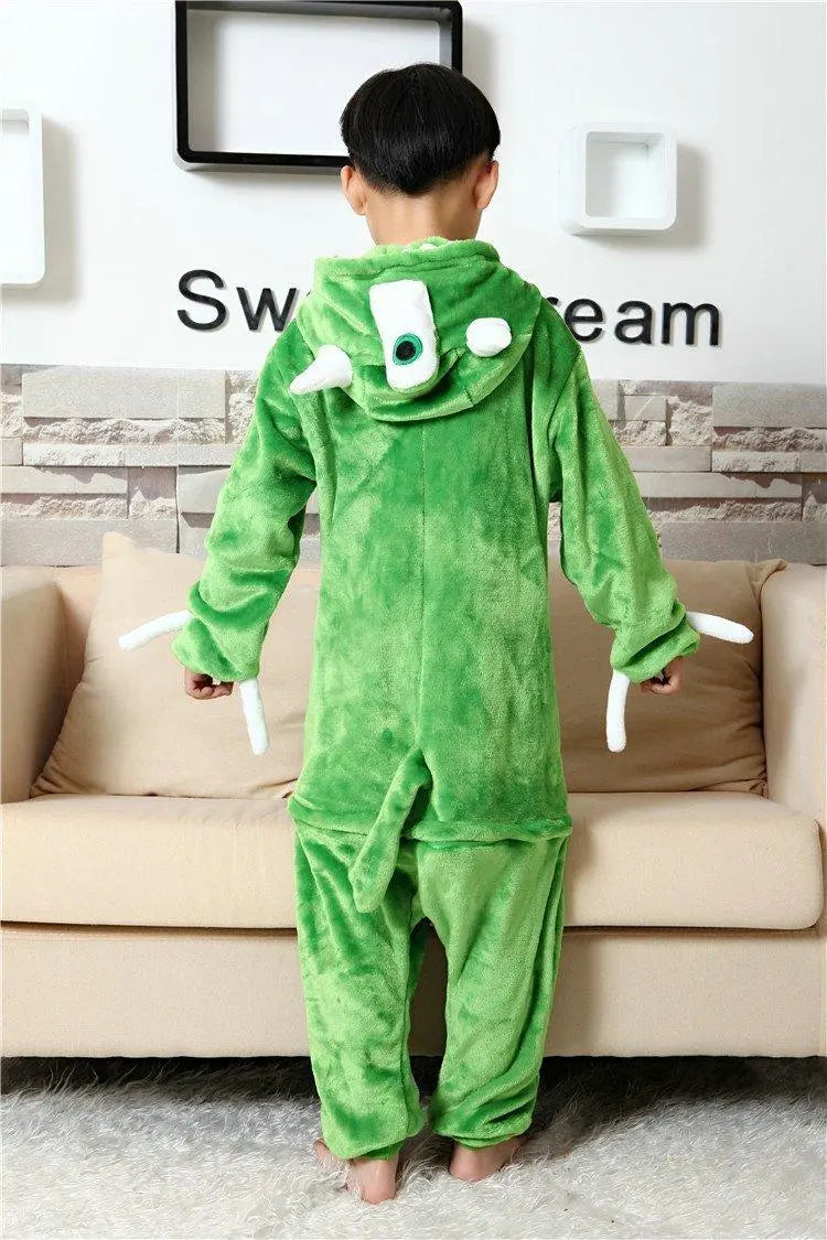 Kid Monster Inc Mike Wazowski Kigurumi Pajamas costume Onesie - Pajamasbuy