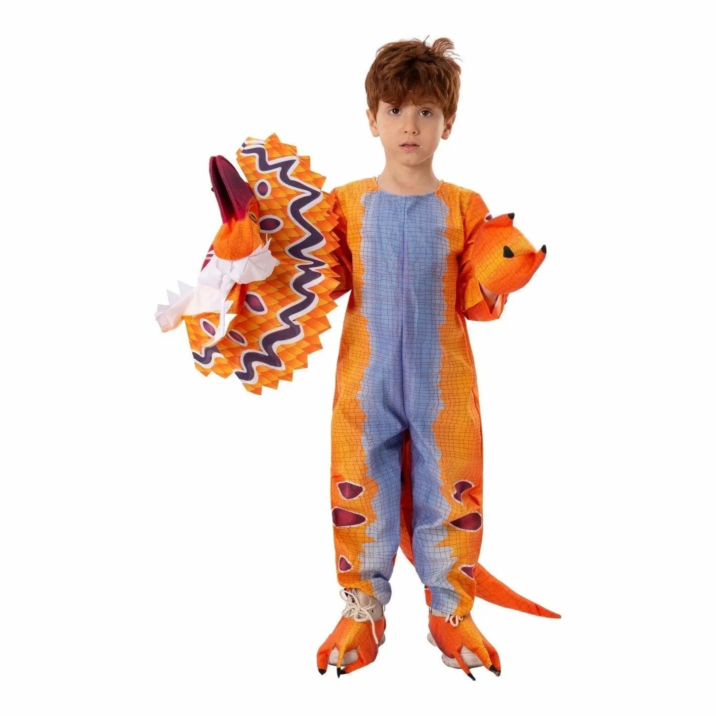 Kids Dilophosaurus Orange Animal Halloween Cosplay Party Costumes - Pajamasbuy