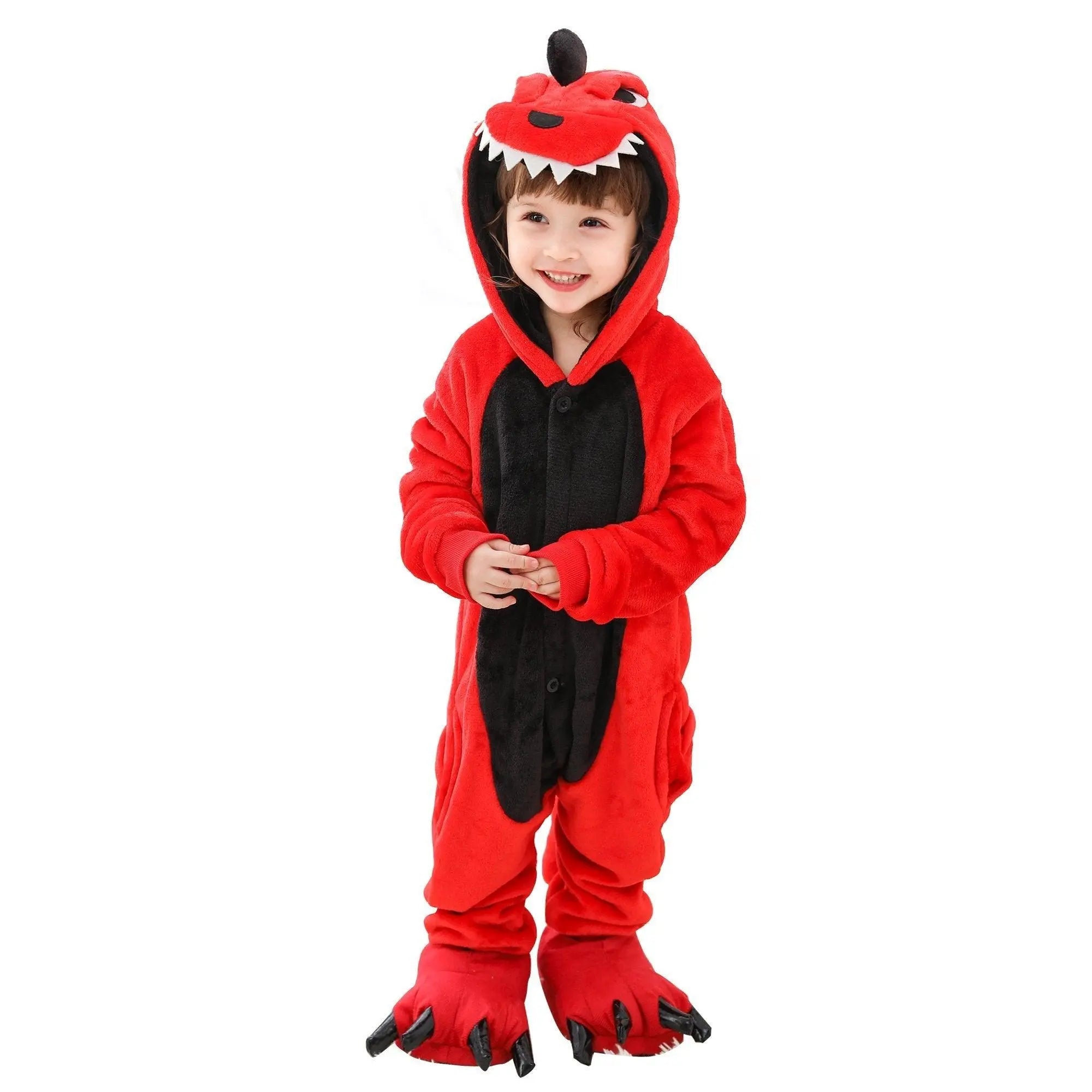 Kids Dinosaur Short Sleeves Animal Kigurumi Onesies Pajamas - Pajamasbuy