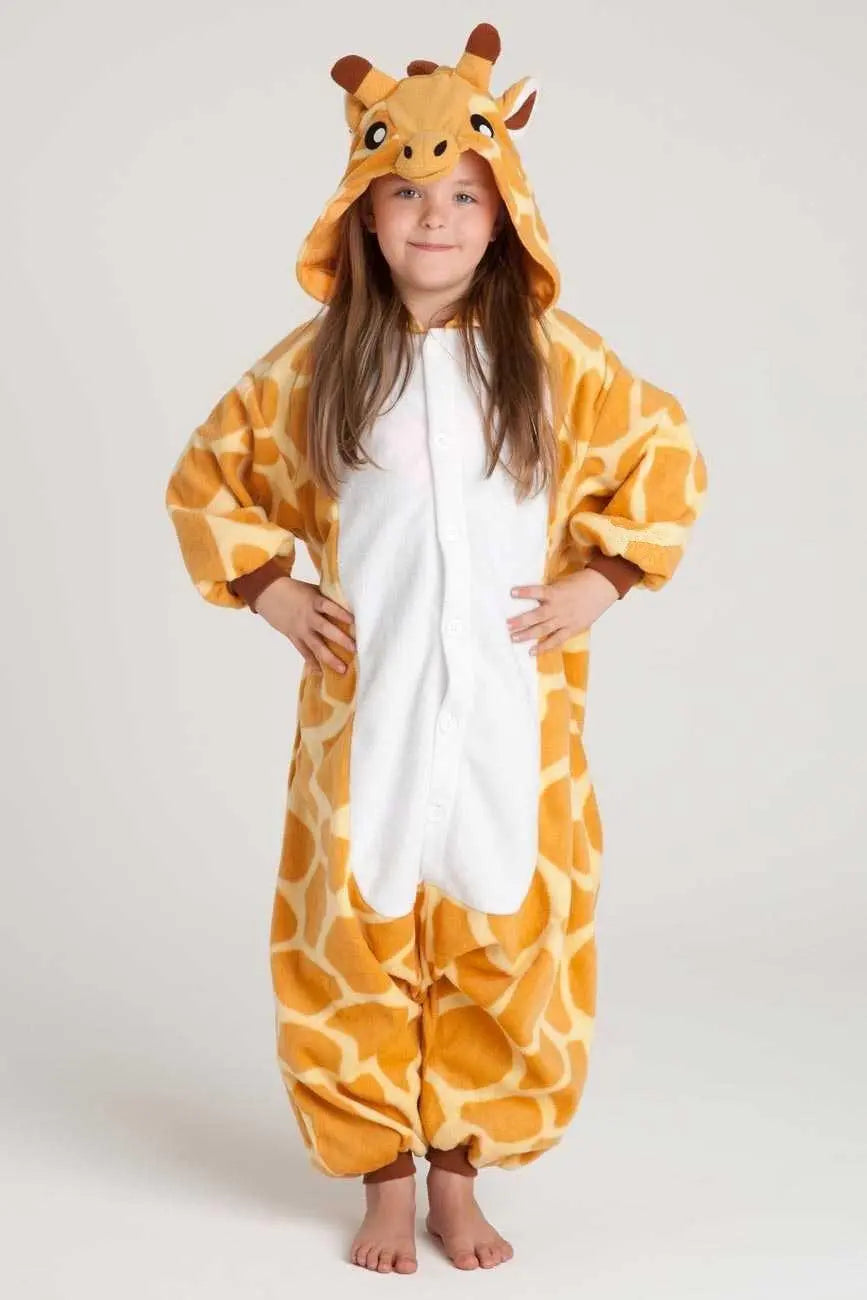 Kids Onesies Hoodie Giraffe Animal Pajamas Kigurumi Costume - Pajamasbuy