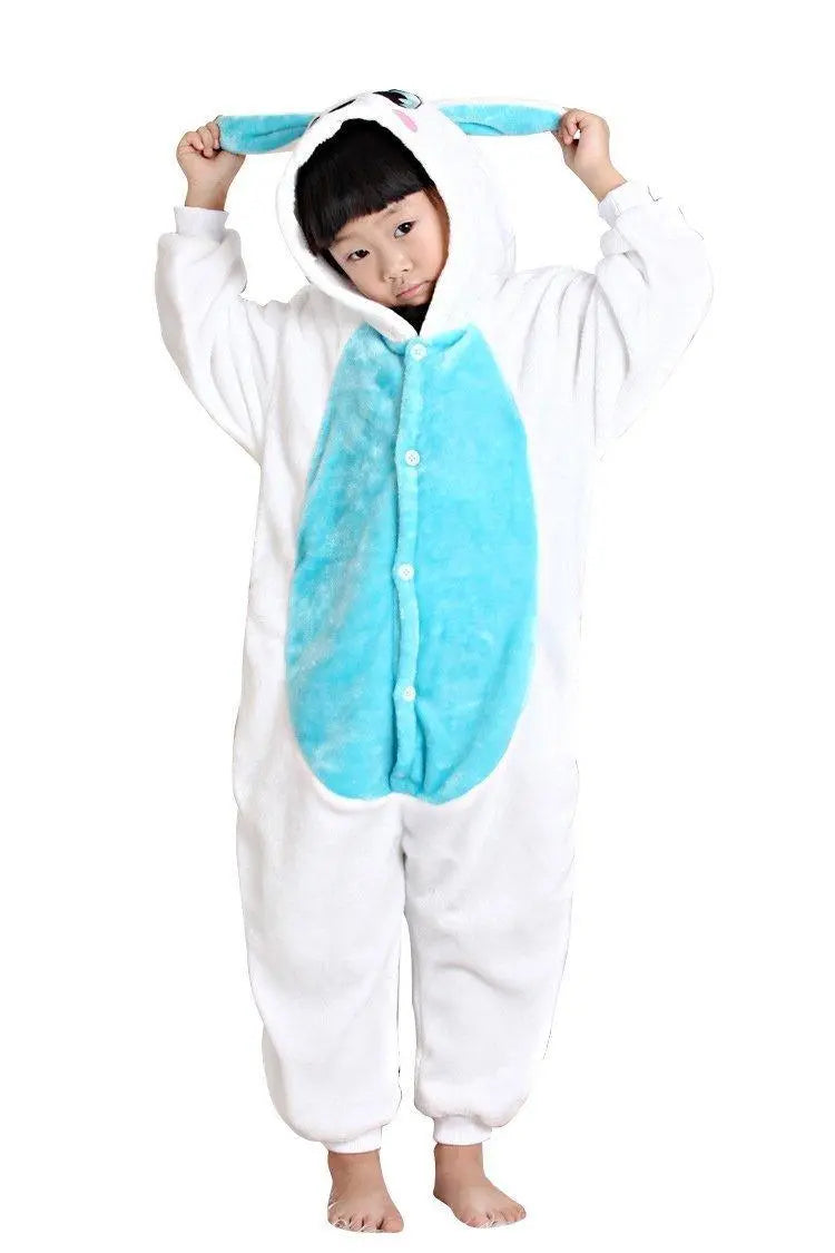 Kids Rabbit Bunny Onesies Pajamas Flannel Kigurumi Easter Costume - Pajamasbuy