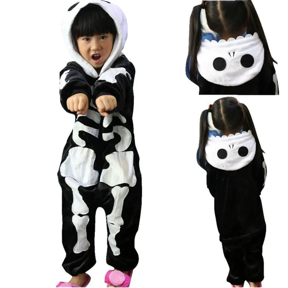 Kids Skeleton Pajamas Onesies Hoodie Animal Costume - Pajamasbuy