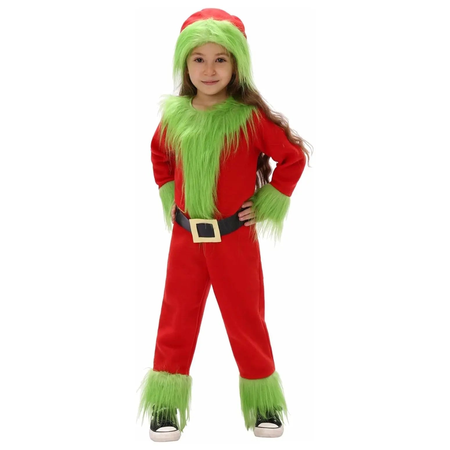 Kids The Grinch Christmas Cosplay Jumpsuit Hat Belt Suit - Pajamasbuy