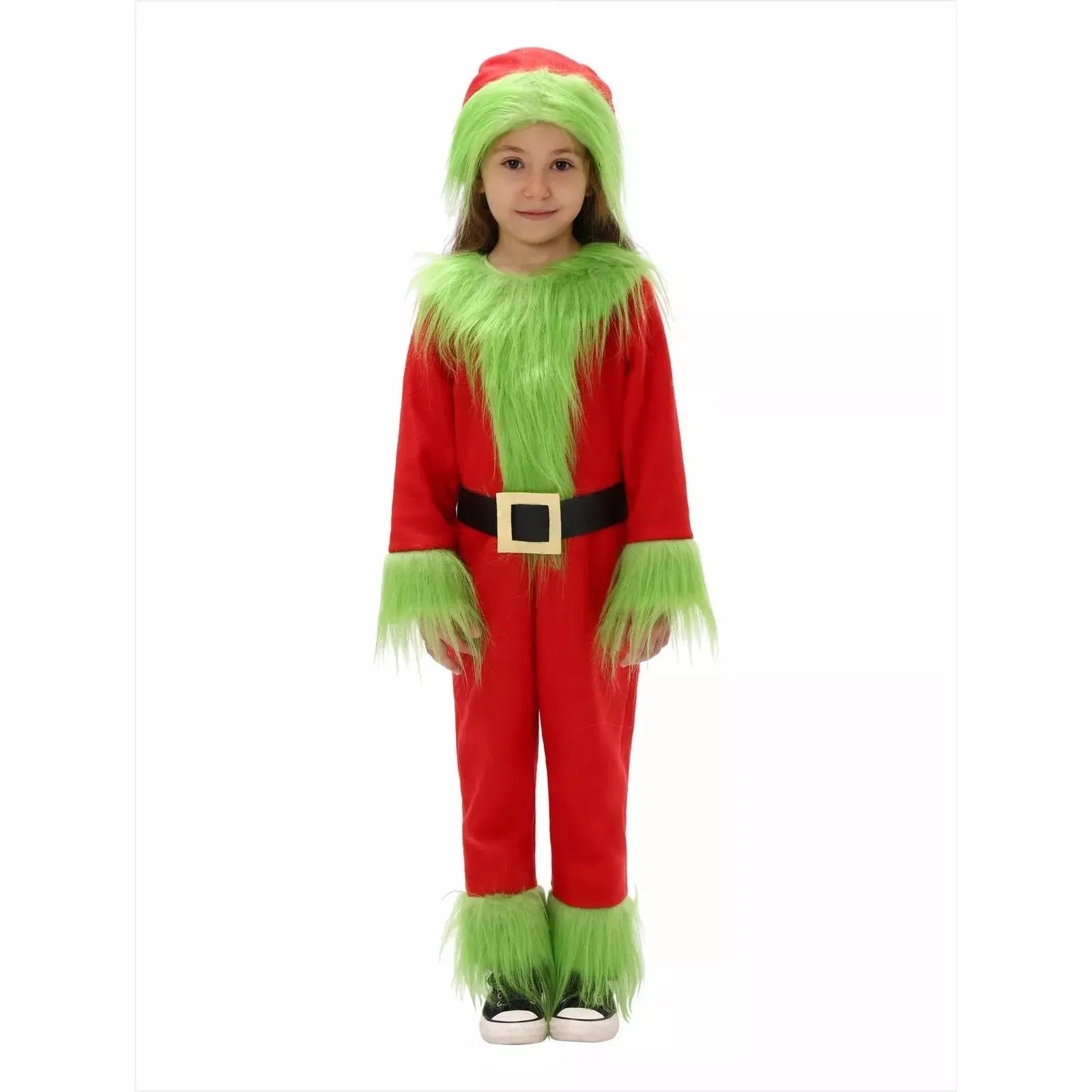 Kids The Grinch Christmas Cosplay Jumpsuit Hat Belt Suit - Pajamasbuy