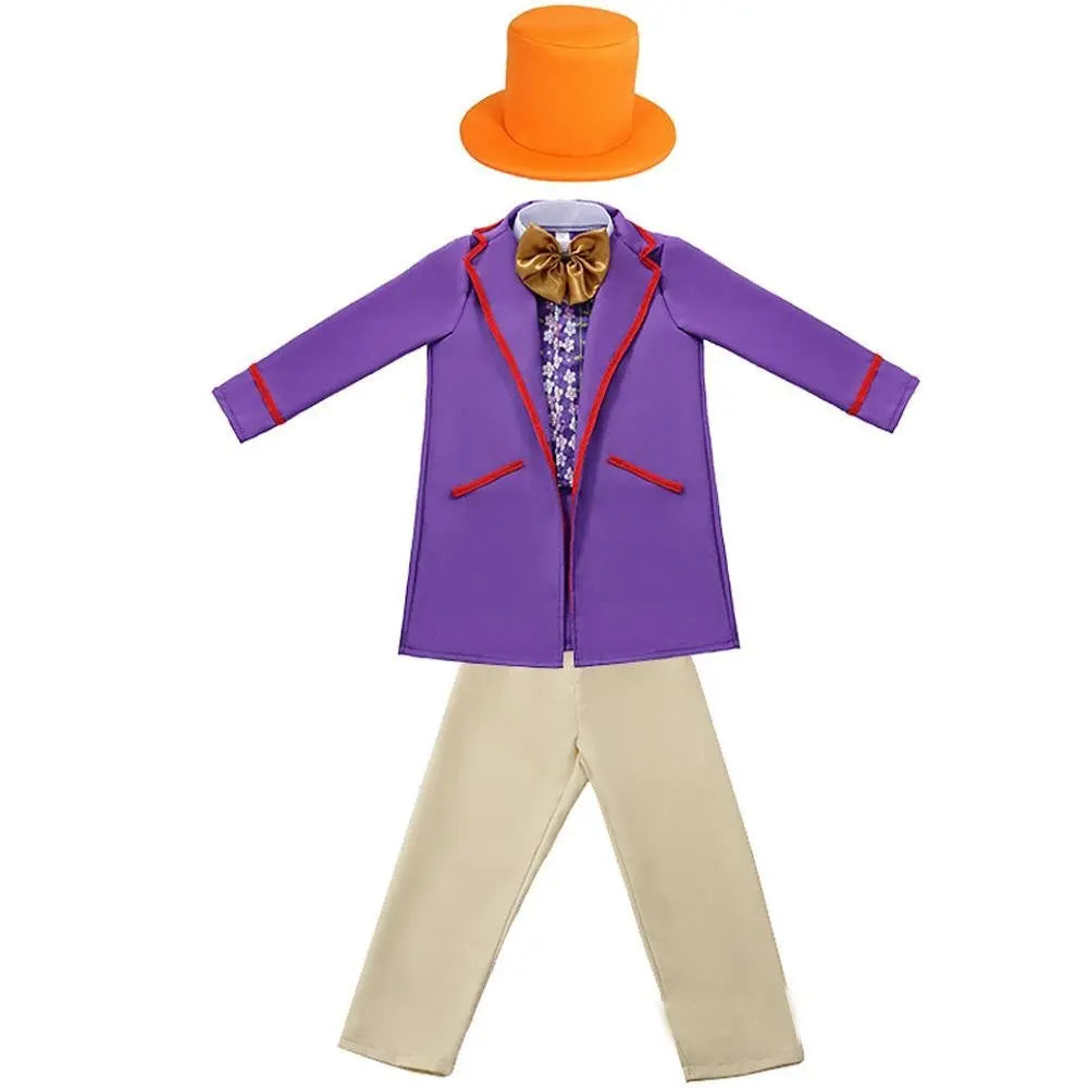 Kids Willy Wonka Charlie and the Chocolate Factory Johnny Depp Cosplay Suit Costume Set - Pajamasbuy