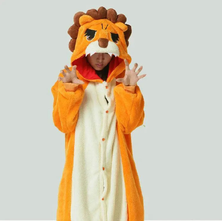 Lion Onesies Hoodie Pajamas Animal Costume Kigurumi Pajamas - Pajamasbuy