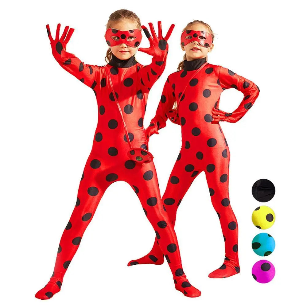 Miraculous Ladybug Cosplay Costume Kids Zentai Bodysuit Halloween Jumpsuit for Girls Boys - Pajamasbuy