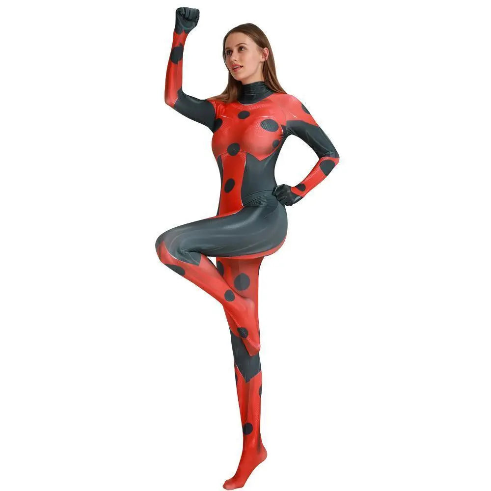 MrBug Female Halloween Cosplay Miraculous Ladybug Costume Zentai Bodysuit - Pajamasbuy