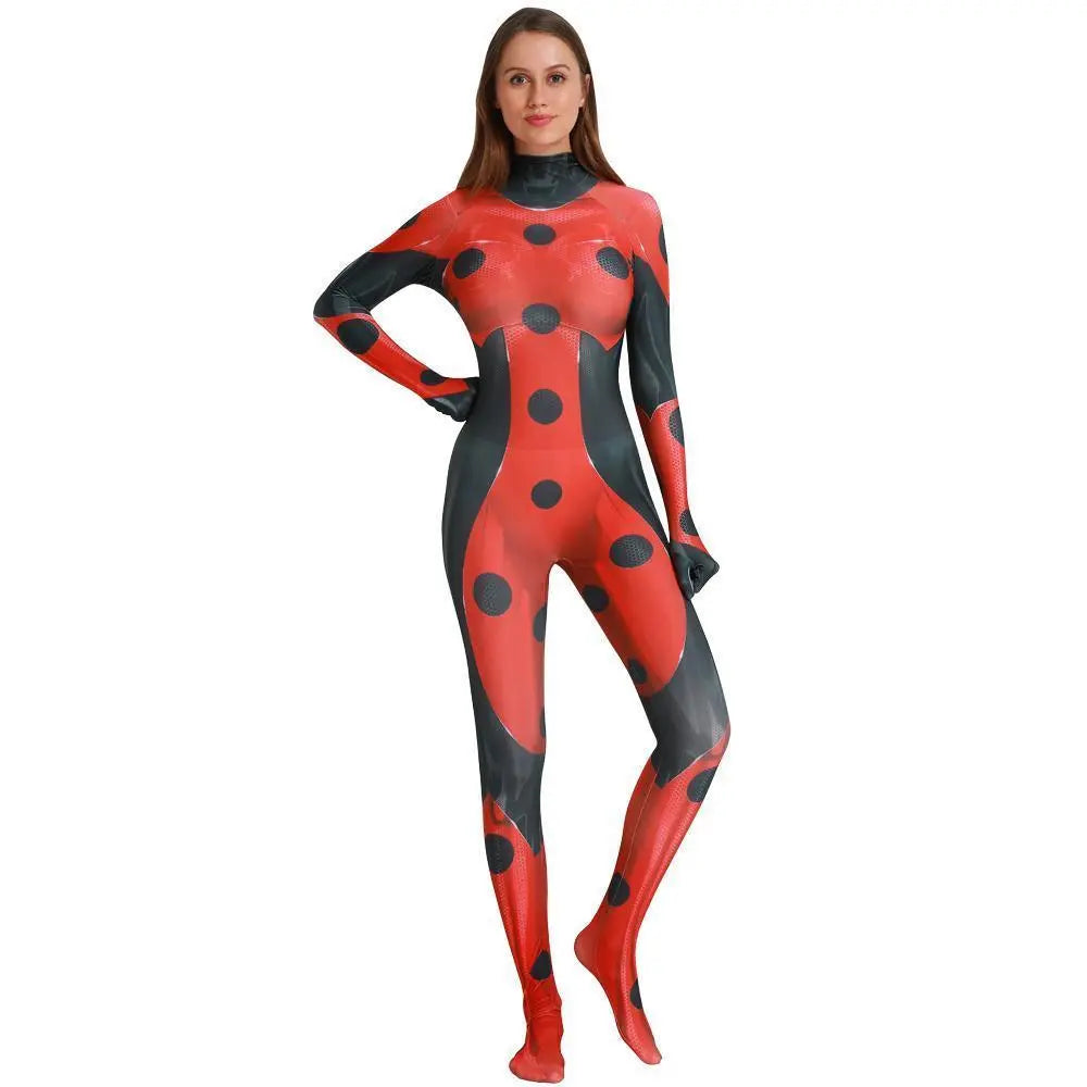 MrBug Female Halloween Cosplay Miraculous Ladybug Costume Zentai Bodysuit - Pajamasbuy