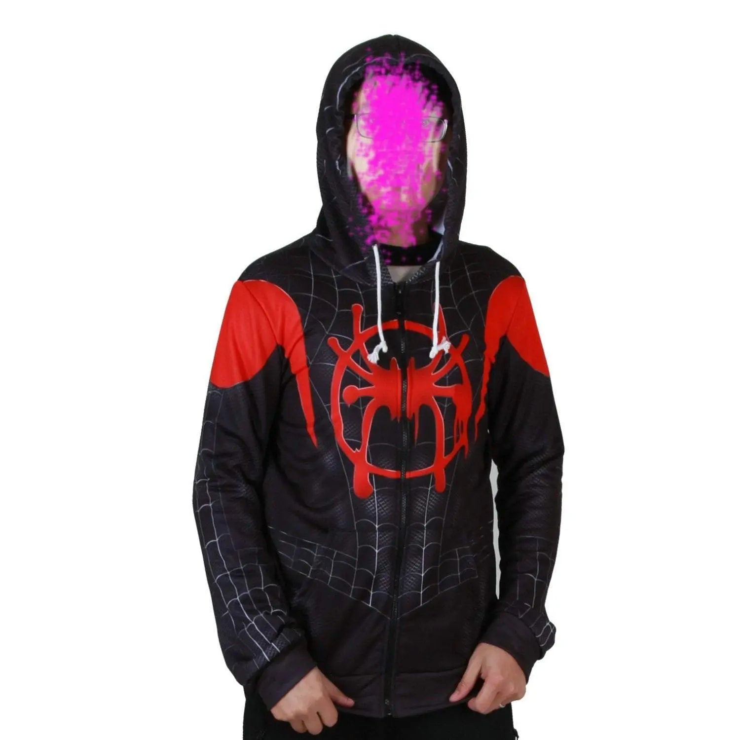 New Age Black Spiderman Miles Hero Cosplay Halloween Costume Sweater - Pajamasbuy