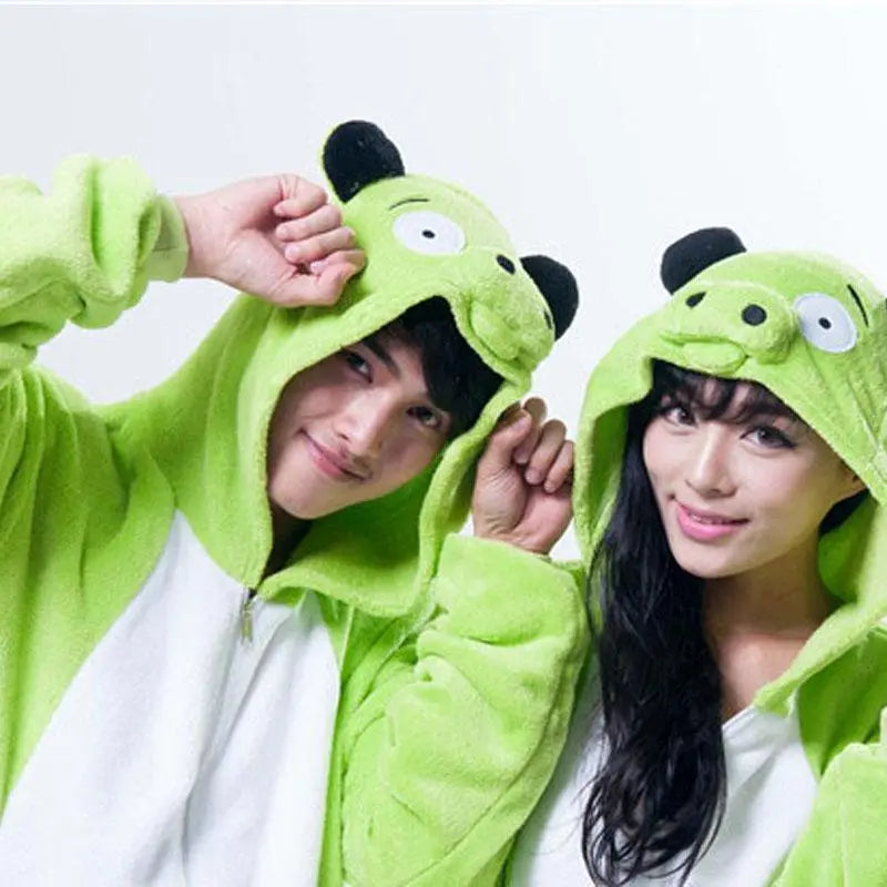 Onesies Hoodie Green Pig Pajamas Animal Costume Kigurumi - Pajamasbuy