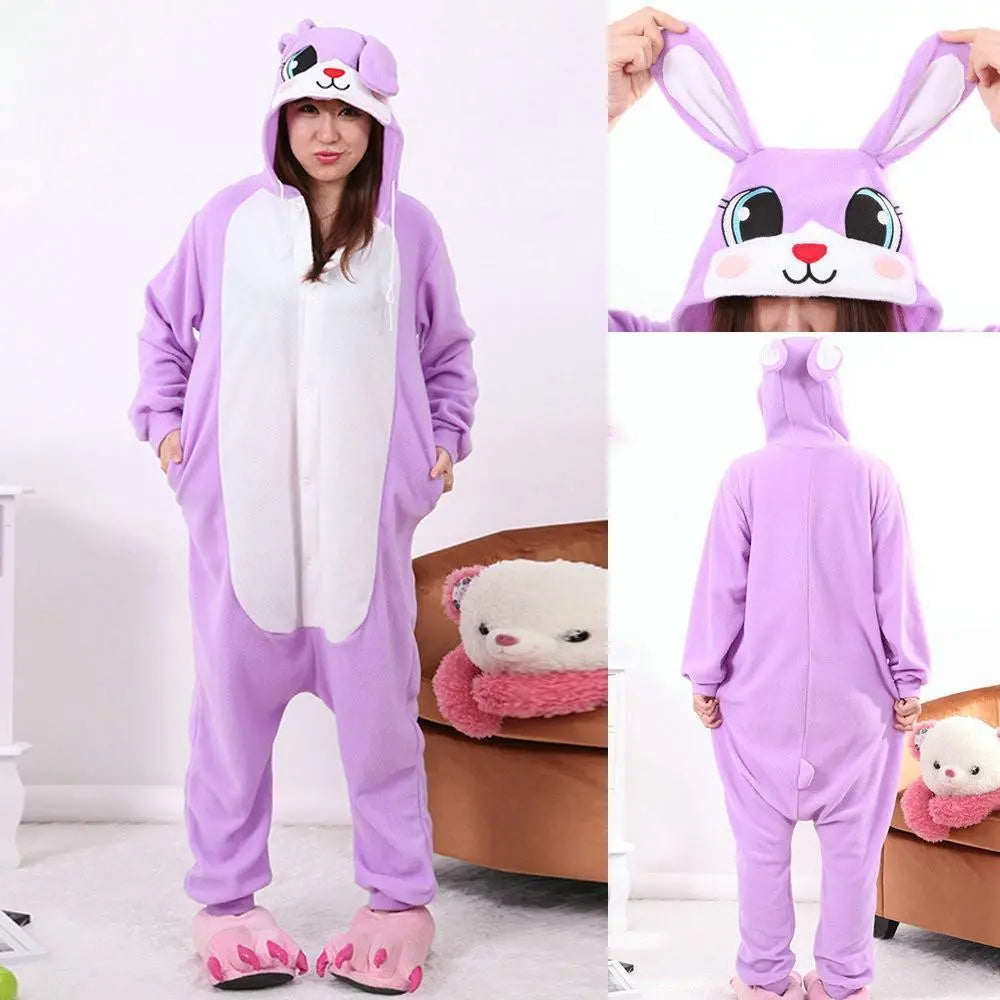 Rabbit Kigurumi Pajamas Animal Hoodie Bunny Easter Costume Onesies - Pajamasbuy