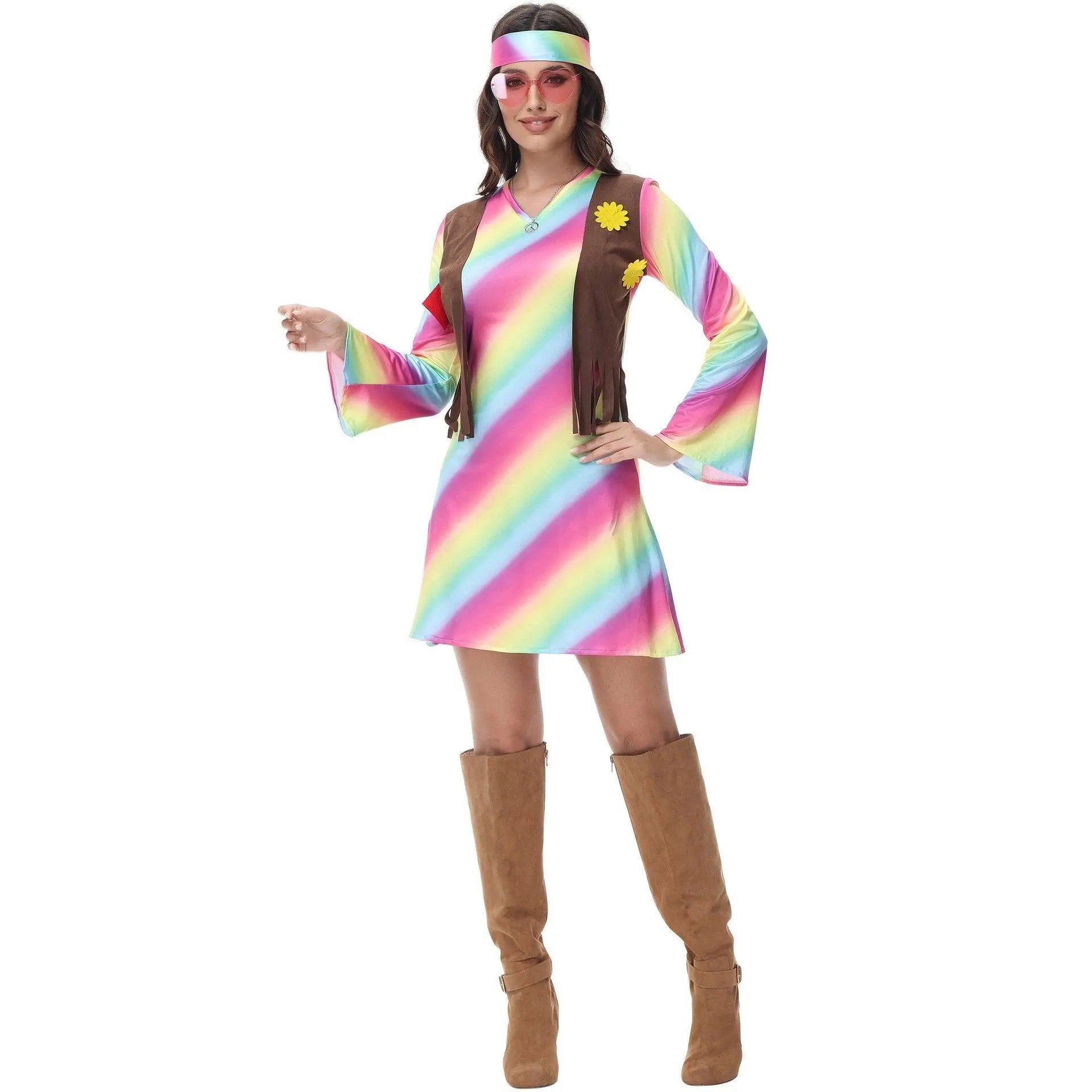 Retro Disco 80s Costumes Vintage Cosplay Halloween Outfit Fancy Dress - Pajamasbuy