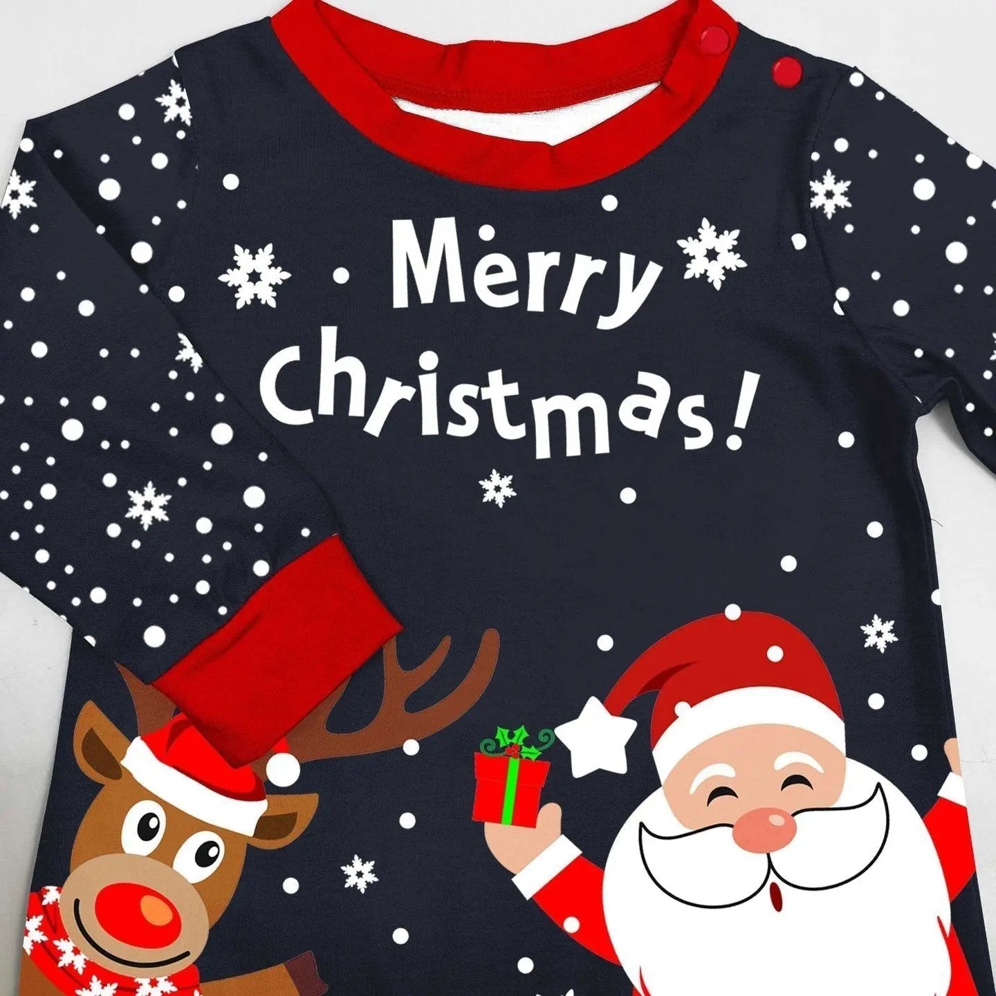 Santa Claus deer printed Christmas Family Matching Pajamas Party Sets - Pajamasbuy