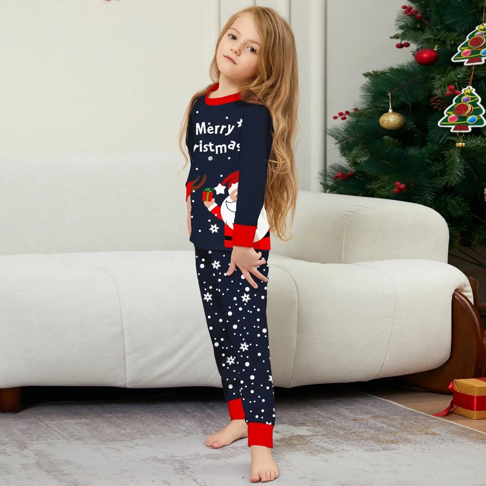 Santa Claus deer printed Christmas Family Matching Pajamas Party Sets - Pajamasbuy