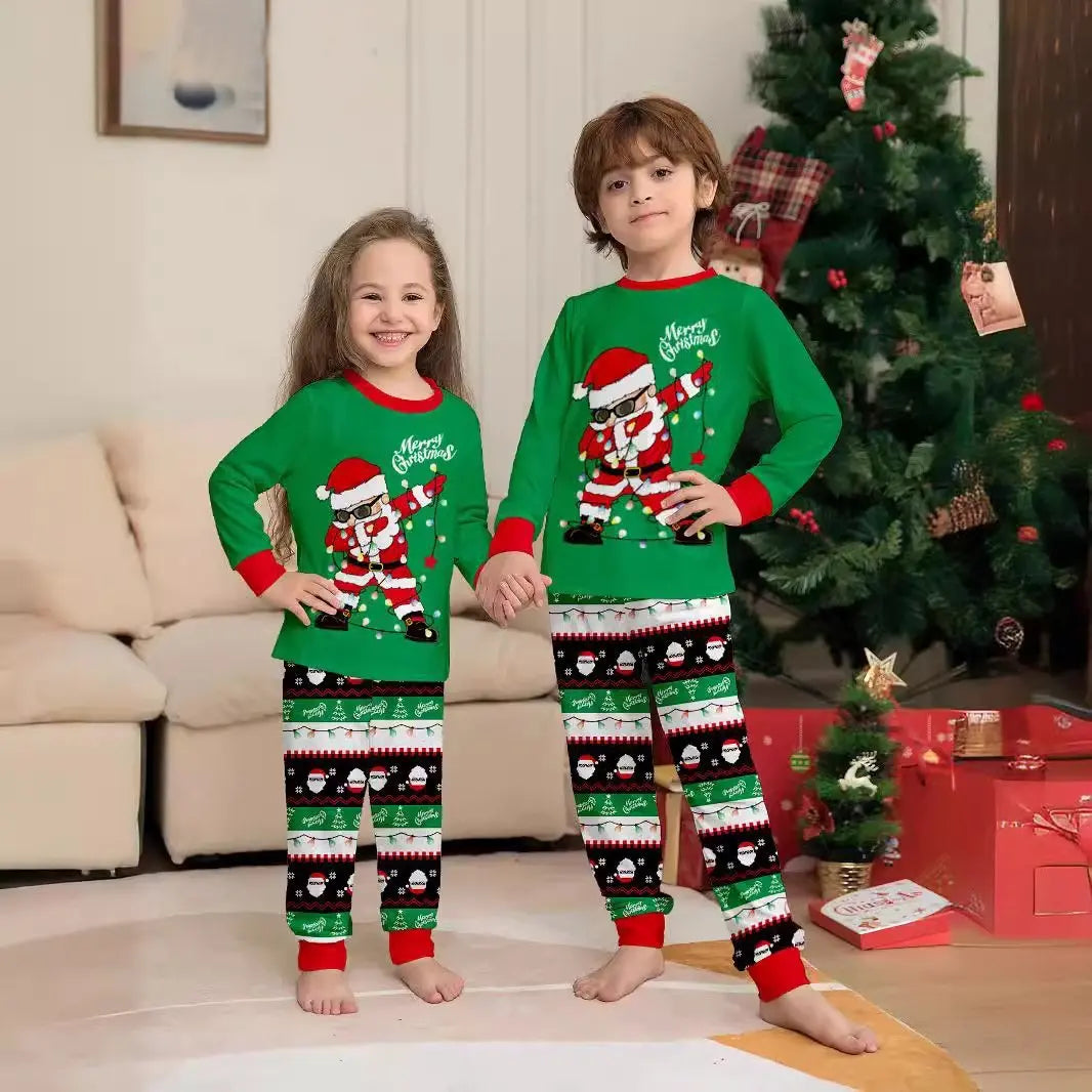 Santa Light Print Christmas Family Couples Matching Pajamas Party Sets - Pajamasbuy