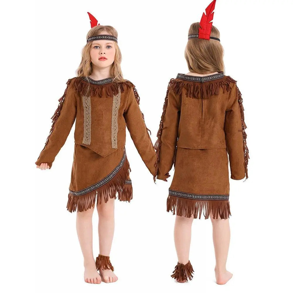 Savage Indian Chief Cosplay Halloween Masquerade Costumes for Kids - Pajamasbuy