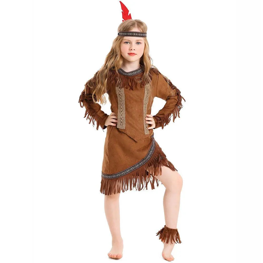 Savage Indian Chief Cosplay Halloween Masquerade Costumes for Kids - Pajamasbuy