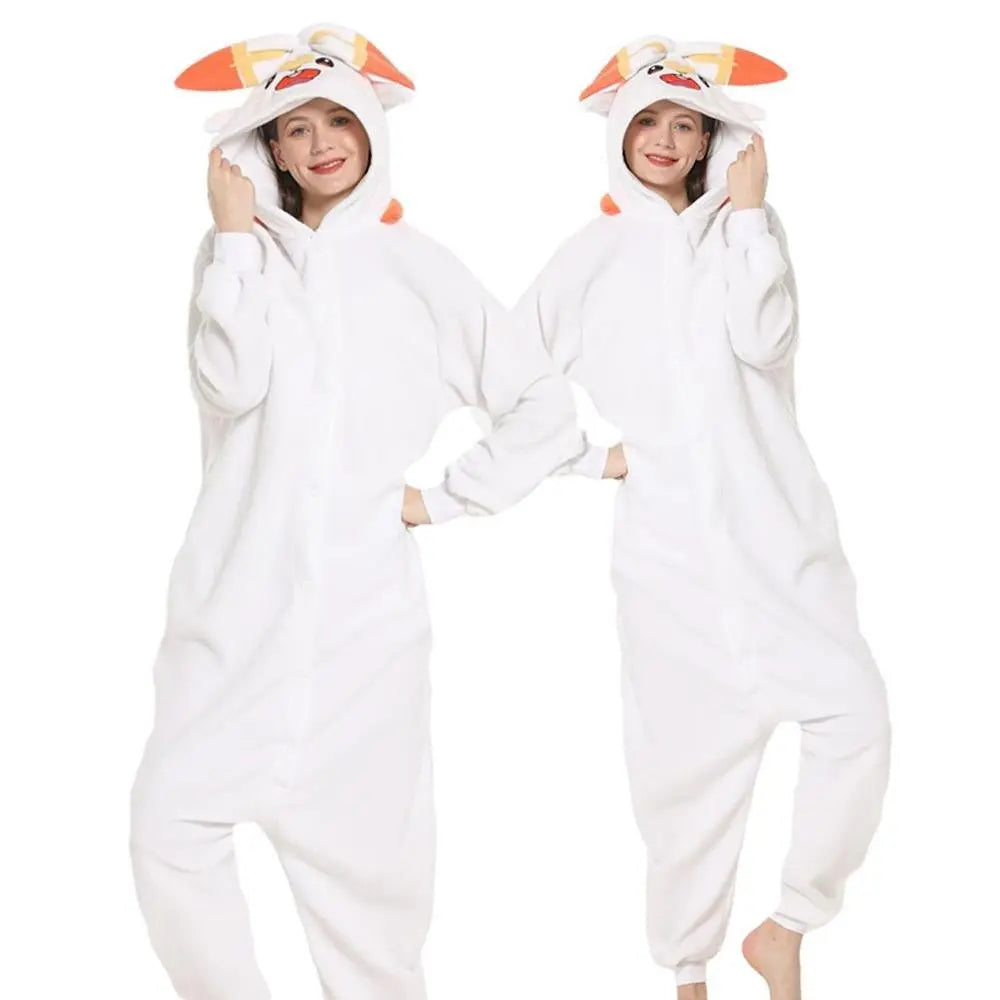 Scorbunny Kigurumi Onesies Anime Pokemon Pajamas Pyjamas Halloween Costume - Pajamasbuy