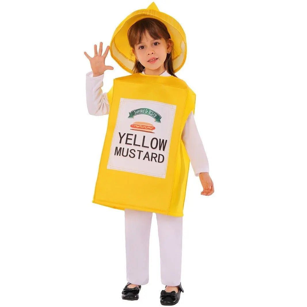 Smock Mustard Bottle Kids Funny Stage Cosplay Costumes Halloween - Pajamasbuy