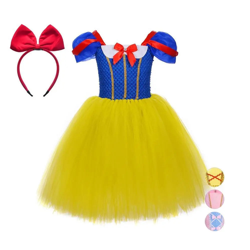 Snow White Princess Costume Kids Girls Cosplay Party Tutu Cake Dress Halloween Outfit - Pajamasbuy