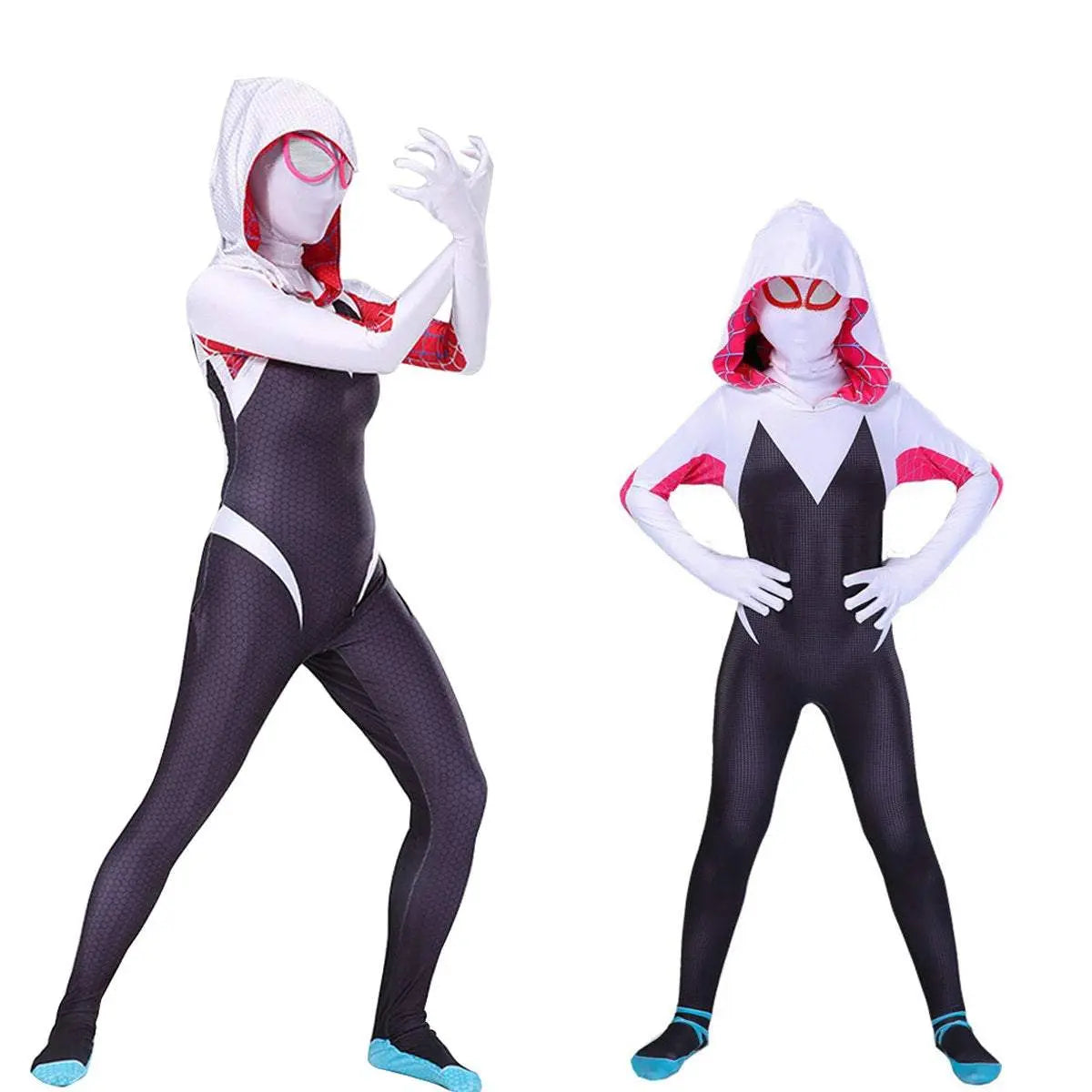 Spider - Man Women Gwen Stacy Cosplay Costume Zentai Jumpsuit Adult Kids - Pajamasbuy