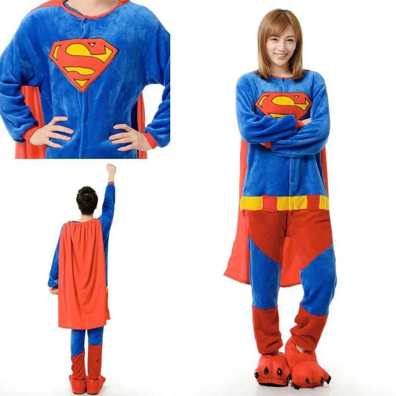 Super Hero Supermen Adult Unisex Onesies Kigurumi Costumes Pajamas - Pajamasbuy