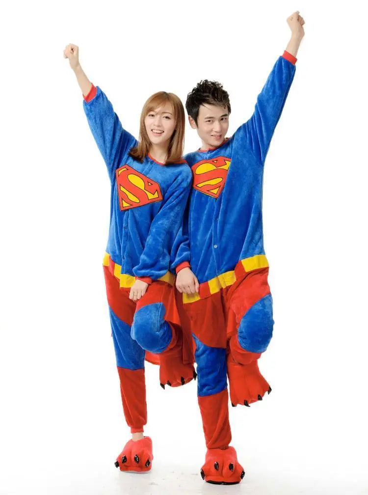 Super Hero Supermen Adult Unisex Onesies Kigurumi Costumes Pajamas - Pajamasbuy