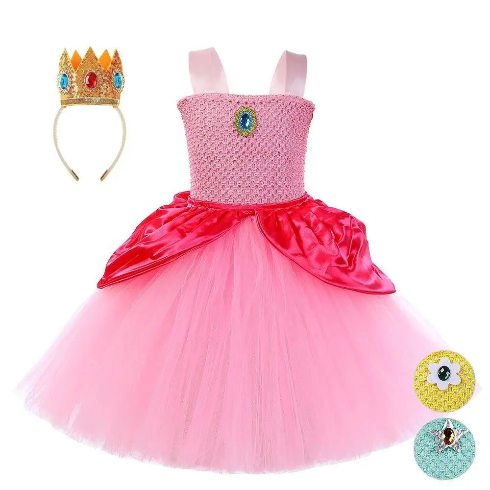 Super Mario Bros Princess Peach Kids dress TUTU party dress cosplay - Pajamasbuy