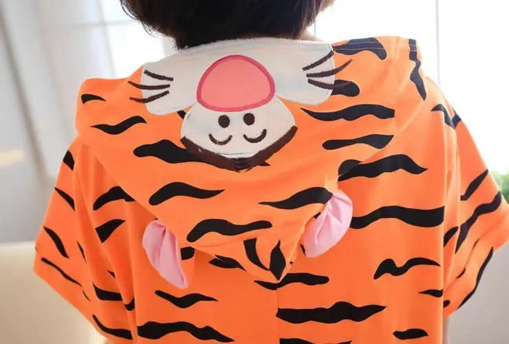 Tigger Pajamas Onesie Hoodie Kigurumi Short Sleeve Costume - Pajamasbuy