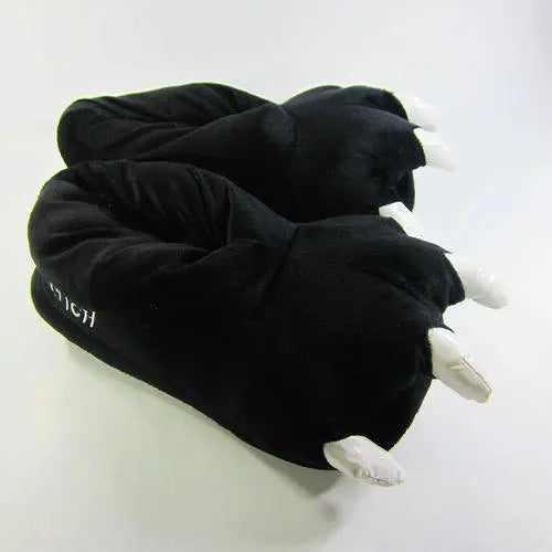 Unisex Animal Panda Black Pig cosplay Kigurumi fleece slippers shoes - Pajamasbuy