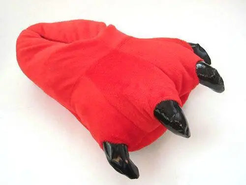 Unisex Animal Red bird Fox Ali cosplay Kigurumi fleece slippers shoes - Pajamasbuy