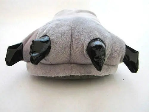 Unisex Animal Totoro Grey cosplay Kigurumi fleece slippers shoes - Pajamasbuy