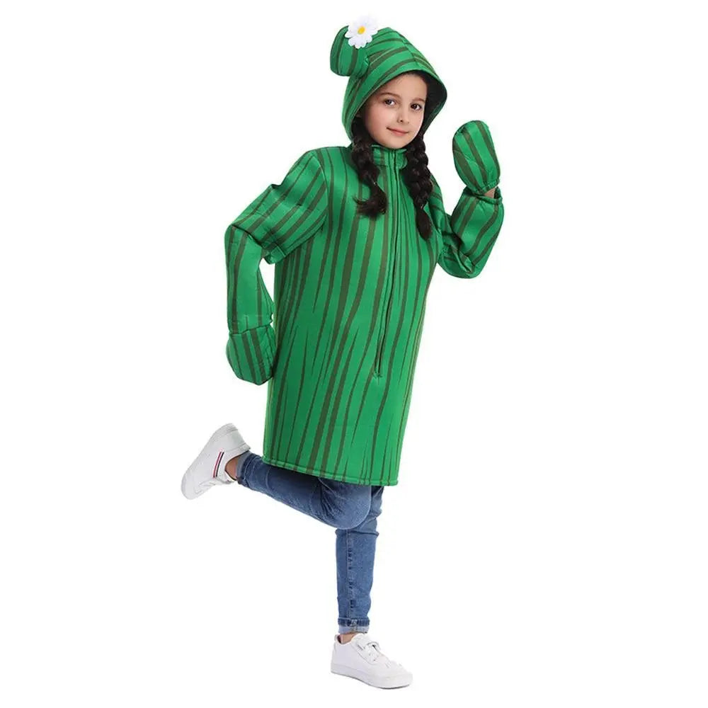 Unisex Kids Cactus Costume Cosplay Halloween Party Dress Up Plant Jumpsuit - Pajamasbuy