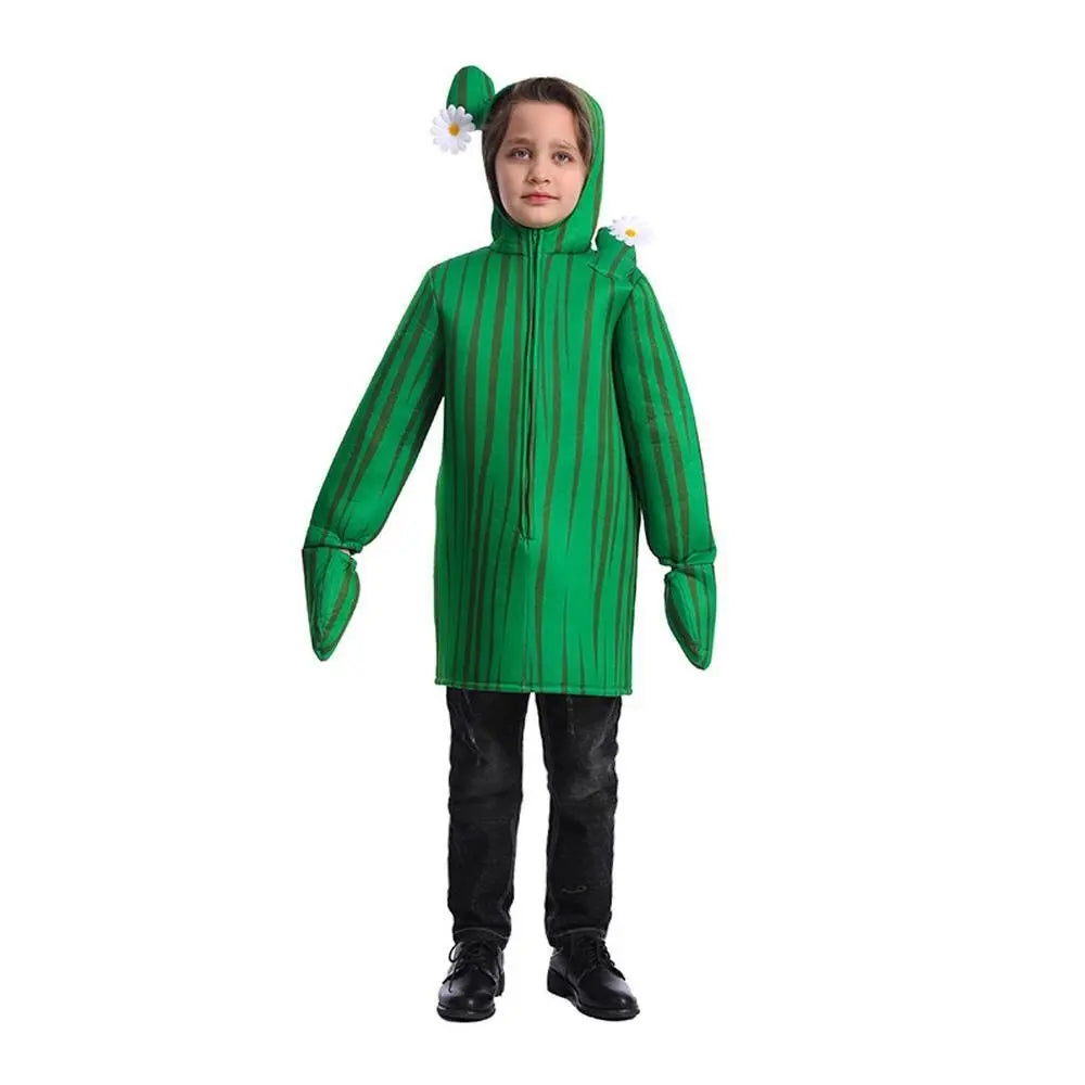 Unisex Kids Cactus Costume Cosplay Halloween Party Dress Up Plant Jumpsuit - Pajamasbuy