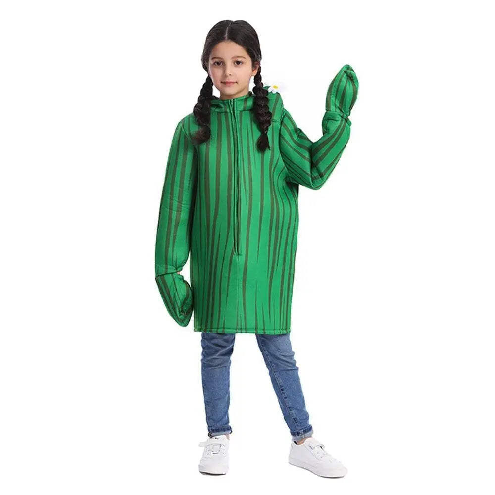 Unisex Kids Cactus Costume Cosplay Halloween Party Dress Up Plant Jumpsuit - Pajamasbuy