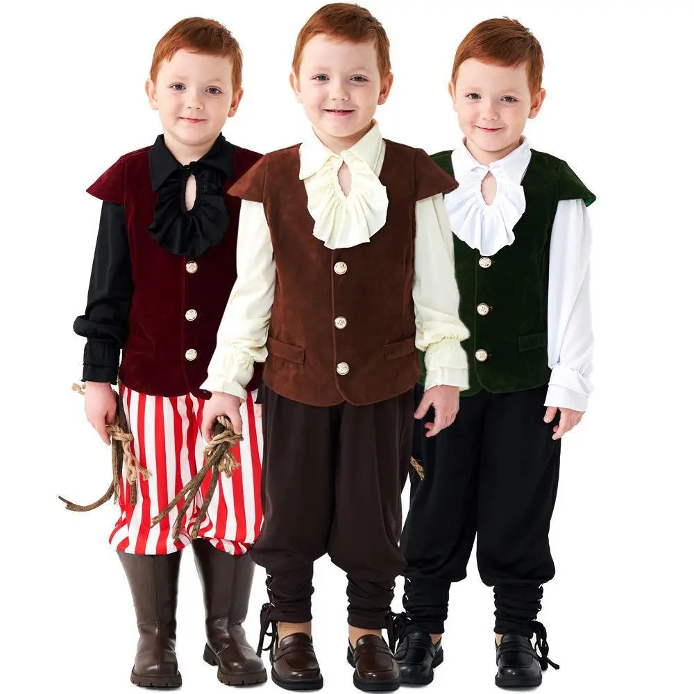 Vampire renaissance victorian pirate knight Children Halloween carnival costume for kids - Pajamasbuy