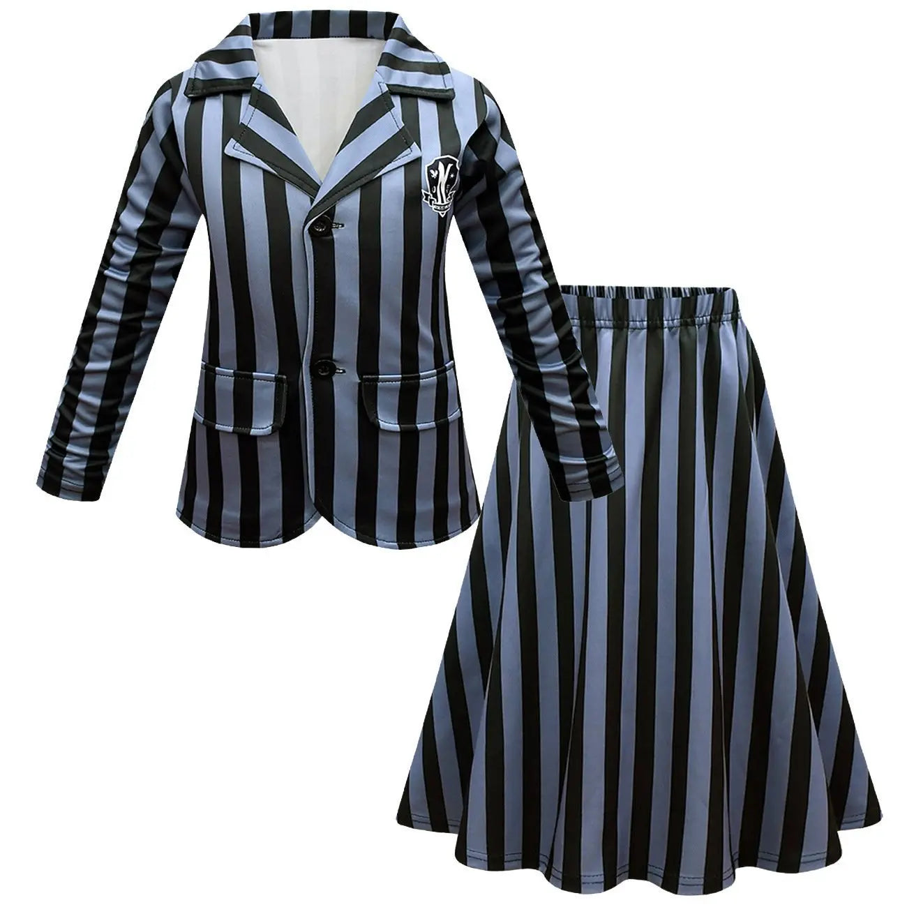 Wednesday Costume The Addams Family Cosplay Long Sleeve suit skirt For Kids - Pajamasbuy