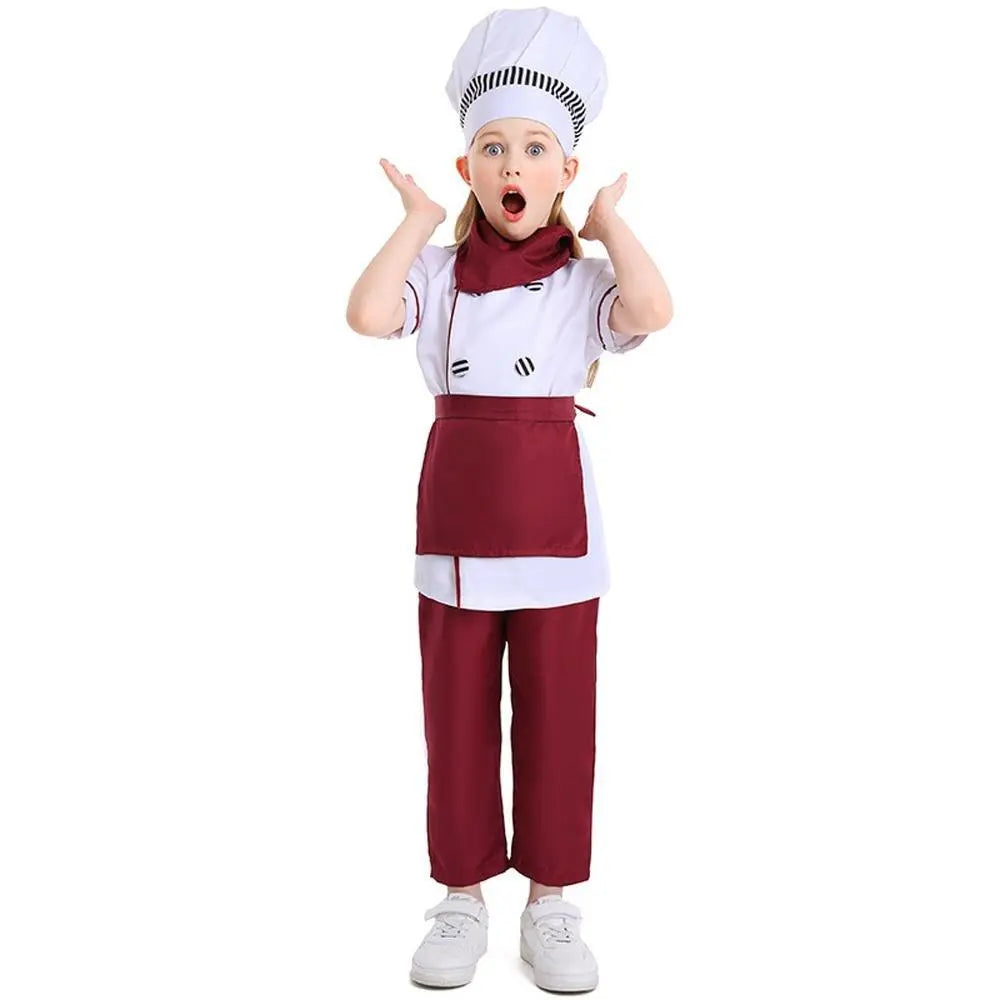 Western pastry chef costume for Kids Apron and Hat Set Cooking Baking - Pajamasbuy