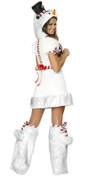 White Snowman Costume Woman Dress Halloween Christmas Party Wear - Pajamasbuy