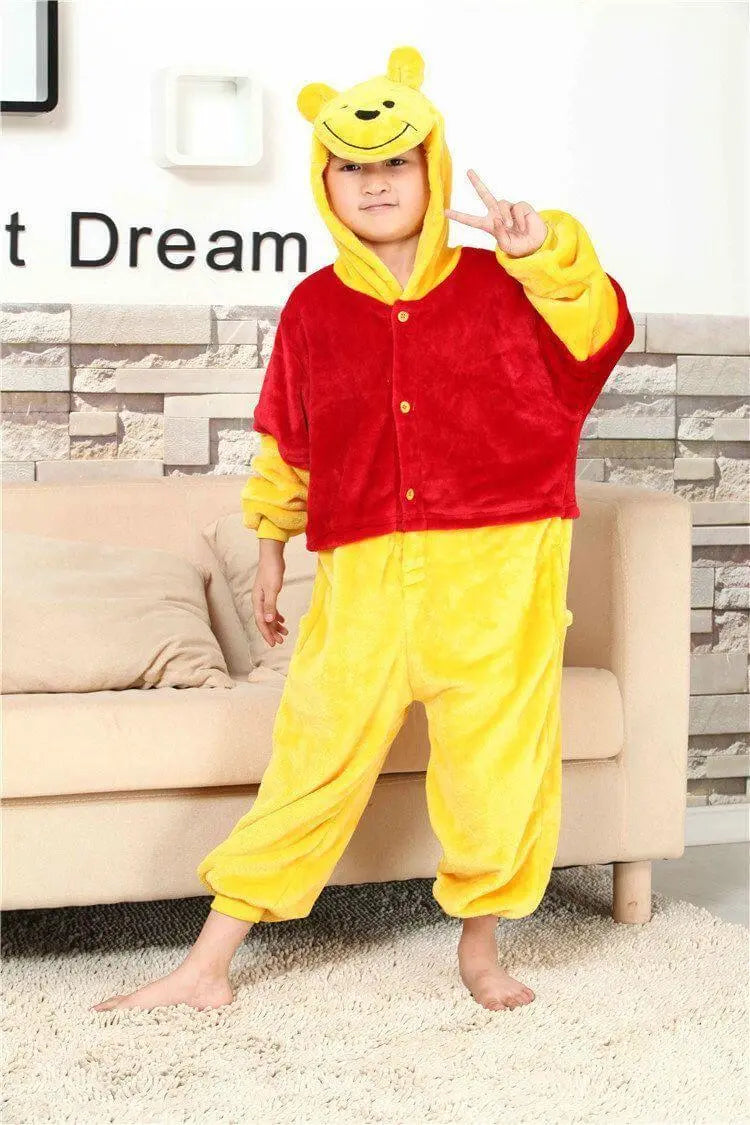 Winnie the Pooh Kids Onesies Hoodie Pajamas Kigurumi Costume - Pajamasbuy