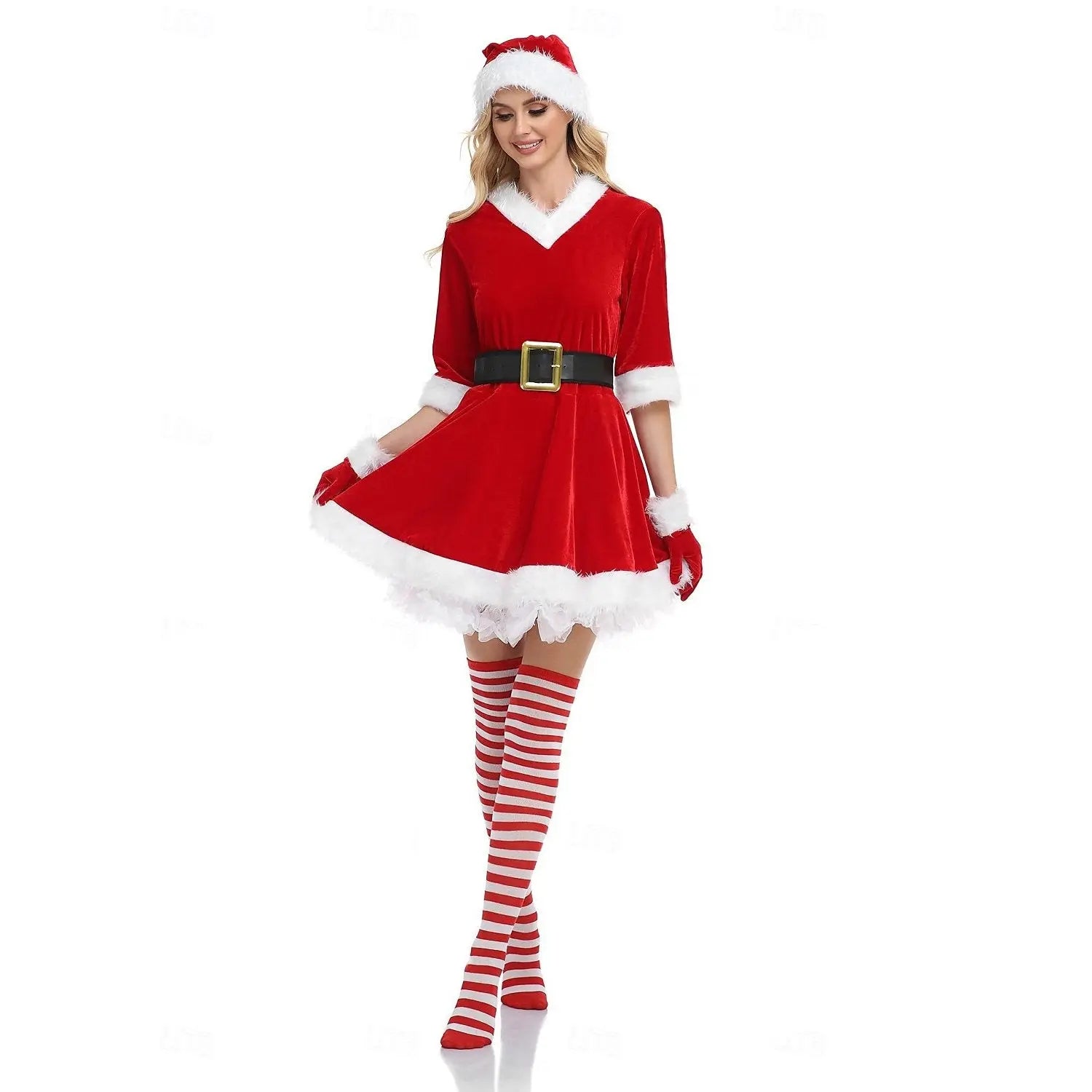 Women's Santa Claus Helper Cosplay Costumes Fancy Dress Outfit - Pajamasbuy