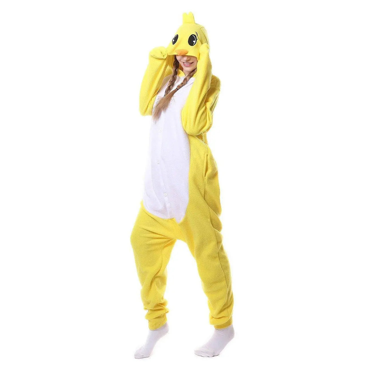 Yellow Chick Adult Animal Onesie Kigurumi Pajama Costume - Pajamasbuy