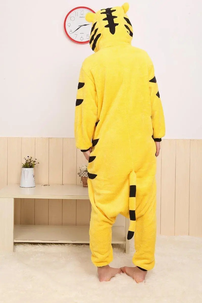 Yellow Tiger Pajamas Onesies Animal Kigurumi Hoodie Costume - Pajamasbuy