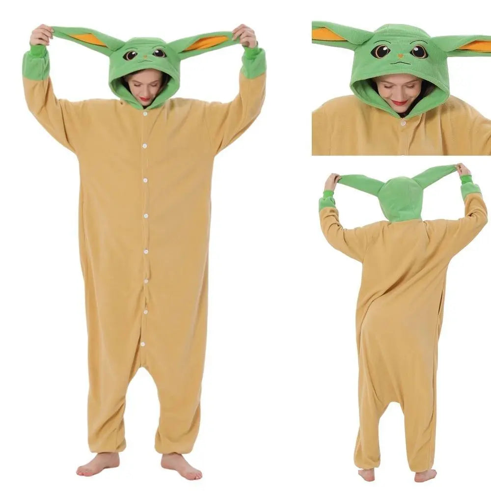 Yoda Kigurumi Onesies Anime Star Wars Pajamas Pyjamas Halloween Costume - Pajamasbuy