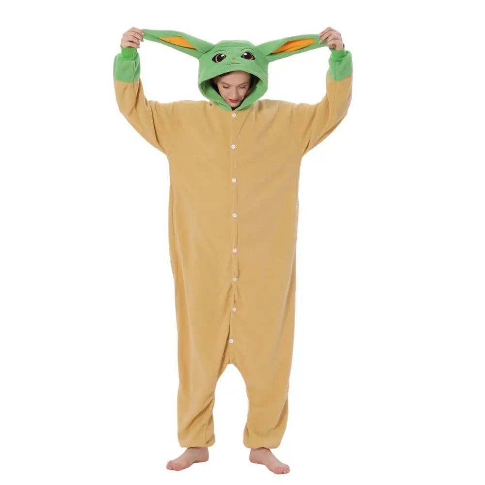 Yoda Kigurumi Onesies Anime Star Wars Pajamas Pyjamas Halloween Costume - Pajamasbuy