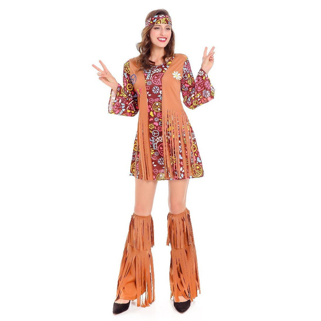 BuyAdult Peace and Love Hippie Costume Party Halloween Women's Tassel Now Cheaper With 3 - 5 Days Ship - PajamasBuy