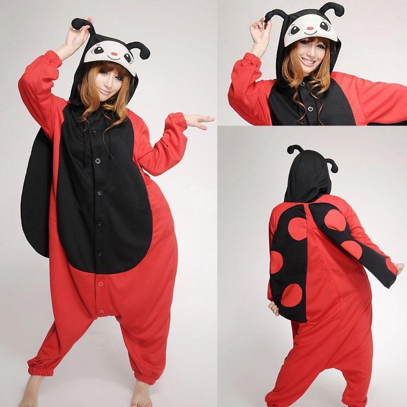 BuyAdult Red Ladybird Onesies Hoodie kigurumi costume Pajamas Now Cheaper With 3 - 5 Days Ship - PajamasBuy